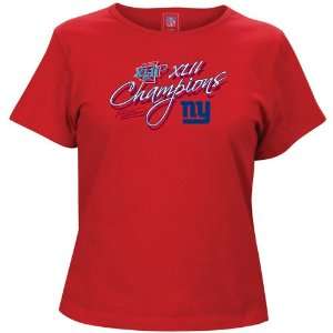  New York Giants Ladies Red Super Bowl XLII Champions 