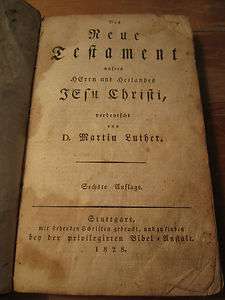 The New Testiment Martin Luther 1828 Leather German Bible  