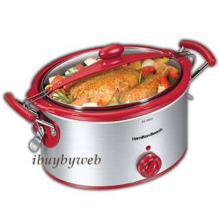 Hamilton Beach 33254H Stay Or Go Slow Cooker Red Crock  