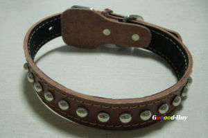 Pet Dog Leather Studs Spiked Tough Collar S M L size  