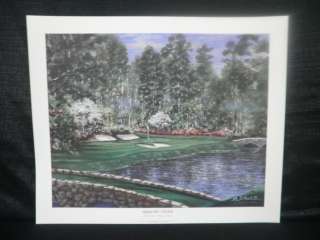   Sikes Hole 12 Augusta National Masters Golf Limited Edition Lithograph