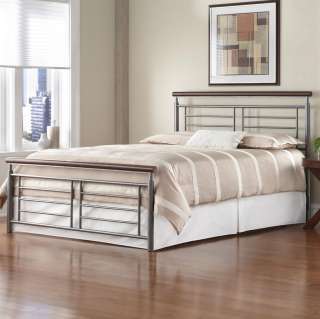 NEW Silver and Cherry Fontane Full Size Bed Includes Frame  