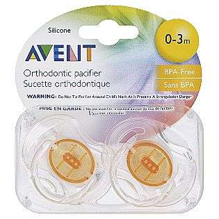 Pacifiers, Orthodontic, Silicone, 0 3 M, 2 pacifiers  Avent Baby 