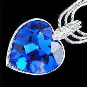   of Ocean 3 Layer Necklace Earring Set Swarovski Crystal Blue  