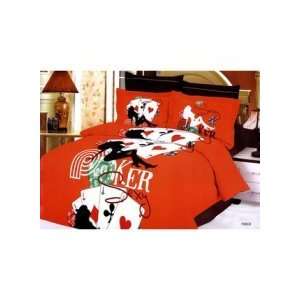 Le Vele LE101Q Poker Duvet Cover Bedding Bed in A Bag Set  