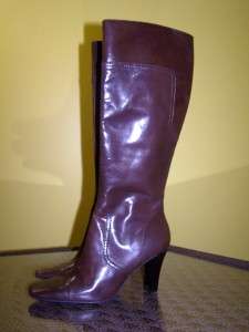 NINE WEST NASHERO CHOCOLATE TALL LEATHER BOOTS L@@K!  