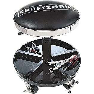 Adjustable Rolling Mechanics Seat with Onboard Tool Tray  Craftsman 