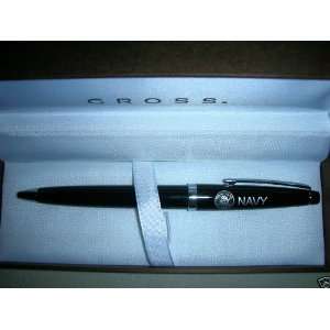 Cross Solo Black Lacquer Navy Logo and Navy Seal on Pen 