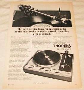 Vintage Thorens TD 125AB Mark II Turntable PRINT AD  