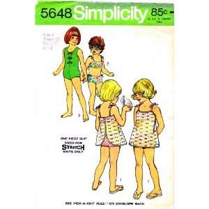   5648 Sewing Pattern Girls Bathing Suits Size 4: Arts, Crafts & Sewing