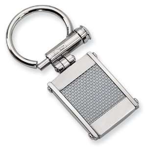  Stainless Steel Grey Carbon Fiber Key Chain: Jewelry