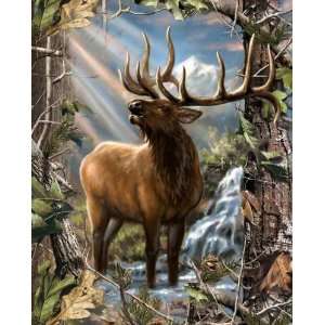  64 Wide Realtree Camouflage Elk Panel Multi Fabric By 