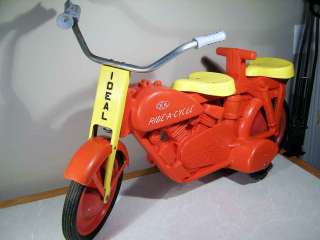 RARE UNUSED IDEAL RIDE A CYCLE Toy Motorcycle Pedal Car Ride On OLD 