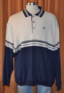   SLEEVE BEIGE BLUE COTTON PULLOVER SWEATER POLO SHIRT MENS 8 XXL  