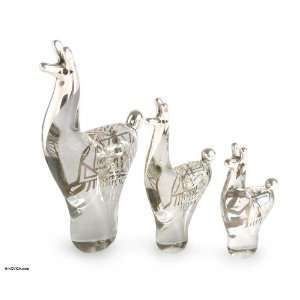   silver leaf figurines, Llama Glamour (set of 3)