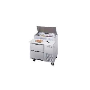   Section Pizza Top Refrigerated Counter w/ 2 Drawers, 2 Full Size