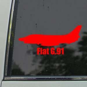  Fiat G.91 Red Decal Military Soldier Truck Window Red 