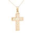 10kt Filigree Cross Pendant with Chain
