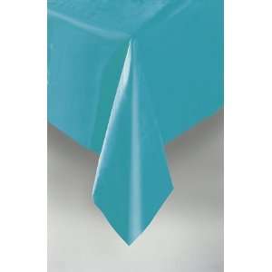   CARIBBEAN TEAL Plastic Tablecloth, 54x108 (QTY 12) 