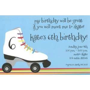Jazzy Skate, Custom Personalized Neutral Birthday Invitation, by 