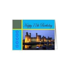  Happy 77th Birthday Caernarfon Castle Card: Toys & Games