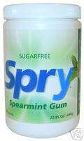 Spry Spearmint All Natural No Aspartame Xylitol Chewing Gum 600 Count 