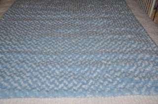 LARGE ALL CHENILLE PATCHWORK QUILT BEDSPREAD MINKY ROSEBUD BLUE 
