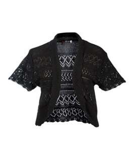 Black (Black) Lovedrobe Black Crochet Shrug  257104501  New Look