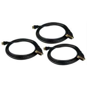  Cables Unlimited Premium 6 Feet HDMI to DVI Cable (3 Pack 
