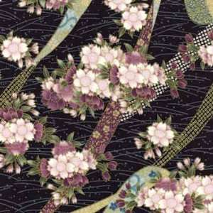   Gardens by Hoffman Fabrics, Ribbons on Black Arts, Crafts & Sewing
