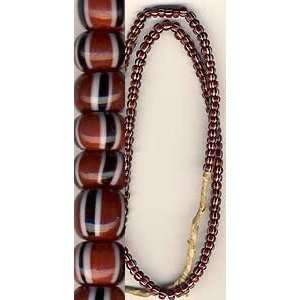  Red Striped Glass African Seedbeads Arts, Crafts & Sewing