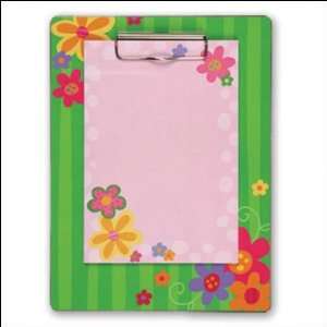   Flowers Green Striped Clipboard and Notepad Set: Office Products