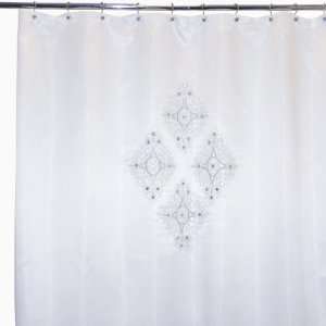    Famous Home Fashions Jewel White Shower Curtain: Home & Kitchen