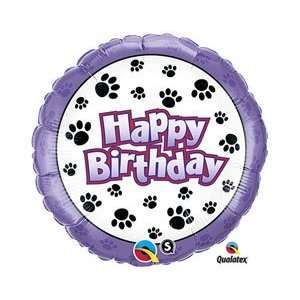   Birthday Puppy Paw Prints 18 Mylar Balloon
