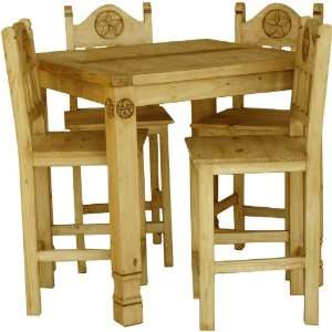   Rustic Square Star Gathering Dining Table Set Furniture & Decor