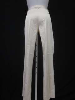 TAHARI Ivory Cotton Flared Pants Slacks Trousers Sz 4  