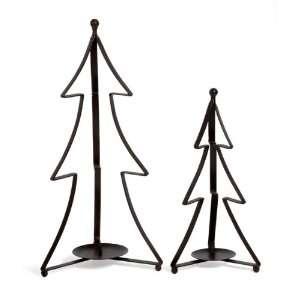   of 2 Open Design Metal Christmas Tree Candle Holders: Home & Kitchen