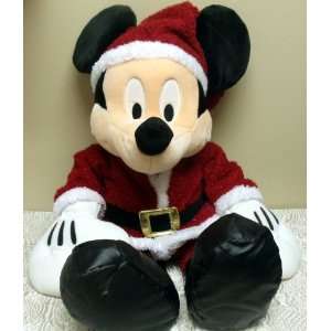   Disney Huge Holiday Christmas Mickey Mouse 30 Plush Santa Doll: Toys