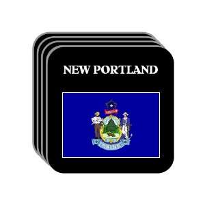  US State Flag   NEW PORTLAND, Maine (ME) Set of 4 Mini 