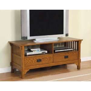  Mission Tv Stand W/ 2 Drawers 23.5hx54w Oak Furniture 