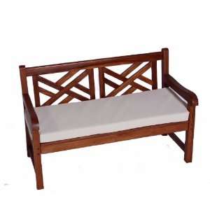  Bench with White Cushion, Solid Teak Bench, No Chemicals, Indoor 