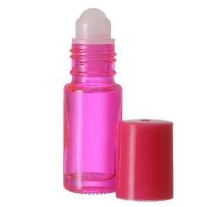  Mini Roll on Refillable Glass Perfume Bottle PINK 1/8oz 