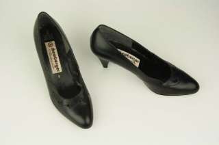 Schuhe Pumps Leder Schwarz 39 Vintage 80er Jahre Pfennigabsatz 