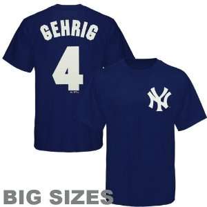   Lou Gehrig Navy Blue Cooperstown Players Big Sizes T shirt Sports