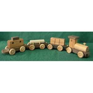 Handmade Wooden Four Piece Train Toys & Games