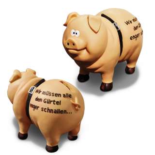 Finanzkrise Sparschwein   wir müssen den Gürtel enger s  