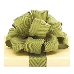  Olive Green Herringbone Wired Ribbon #9 1.5 X 20 Yards 