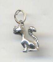 Vintage sterling WEIRD LOOKING SQUIRREL or CAT charm 3 D  