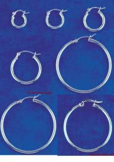 Sterling Silver Hinged Hoop Earrings Full Set 8 pairs  