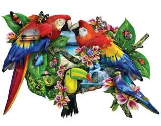 Parrots in Paradise SHAPED 1000 Piece Jigsaw Puzzle New 796780954762 